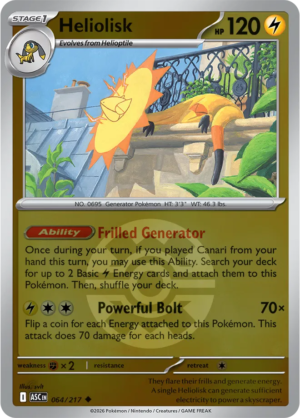 Pokémon TCG Heliolisk – ASC 064 Uncommon Quick Ball Pattern – EN