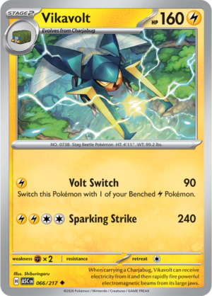 Pokémon TCG Vikavolt – ASC 066 Uncommon Regular – EN