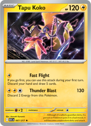 Pokémon TCG Tapu Koko – ASC 067 Rare Holofoil – EN