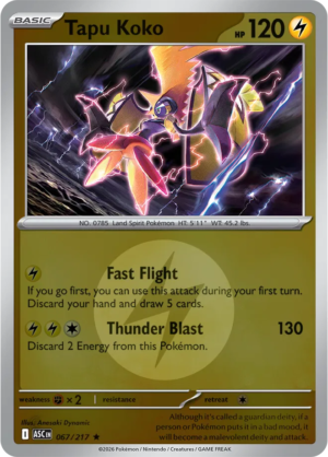 Pokémon TCG Tapu Koko – ASC 067 Rare Energy Symbol Pattern – EN