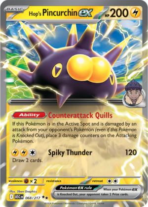 Pokémon TCG Hop's Pincurchin ex – ASC 068 Double Rare Holofoil – EN