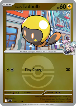 Pokémon TCG Iono's Tadbulb – ASC 069 Common Poké Ball Pattern – EN