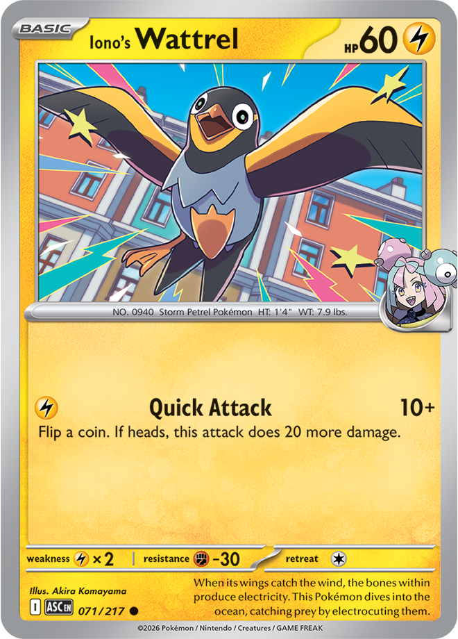 Pokémon TCG Iono's Wattrel – ASC 071 Common Regular – EN