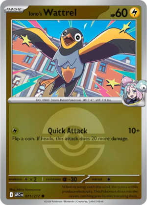 Pokémon TCG Iono's Wattrel – ASC 071 Common Poké Ball Pattern – EN