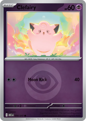 Pokémon TCG Clefairy – ASC 074 Common Energy Symbol Pattern – EN