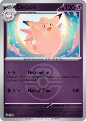 Pokémon TCG Clefable – ASC 075 Uncommon Love Ball Pattern – EN