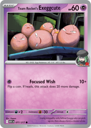 Pokémon TCG Team Rocket's Exeggcute – ASC 077 Common Regular – EN