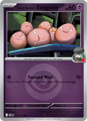 Pokémon TCG Team Rocket's Exeggcute – ASC 077 Common Energy Symbol Pattern – EN
