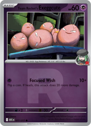 Pokémon TCG Team Rocket's Exeggcute – ASC 077 Common Team Rocket R Pattern – EN