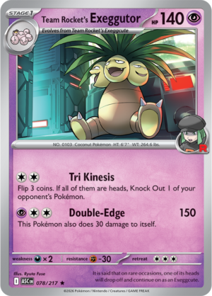 Pokémon TCG Team Rocket's Exeggutor – ASC 078 Rare Holofoil – EN