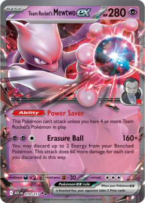 Pokémon TCG Team Rocket's Mewtwo ex – ASC 079 Double Rare Holofoil – EN
