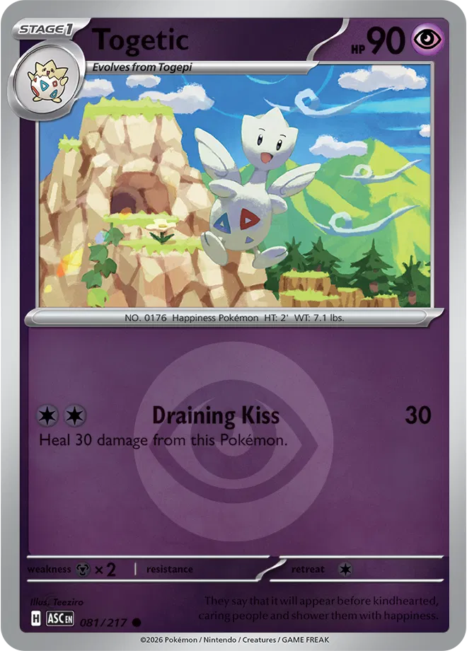 Pokémon TCG Togetic – ASC 081 Common Energy Symbol Pattern – EN