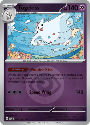 Pokémon TCG Togekiss – ASC 082 Rare Energy Symbol Pattern – EN