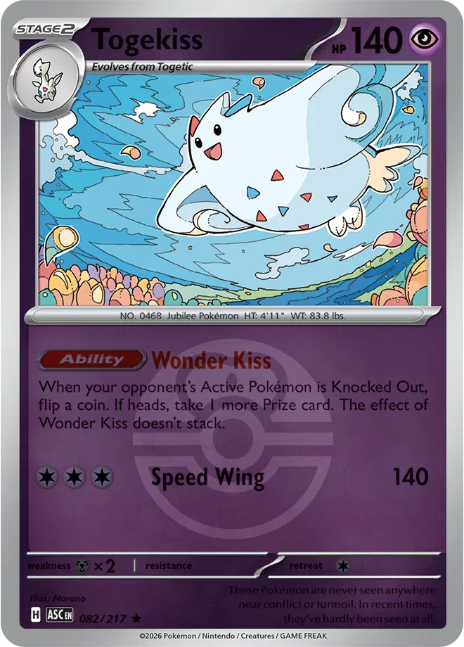 Pokémon TCG Togekiss – ASC 082 Rare Love Ball Pattern – EN