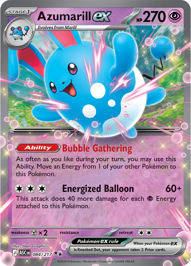 Pokémon TCG Azumarill ex – ASC 084 Double Rare Holofoil – EN