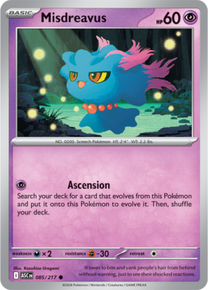 Pokémon TCG Misdreavus – ASC 085 Common Regular – EN