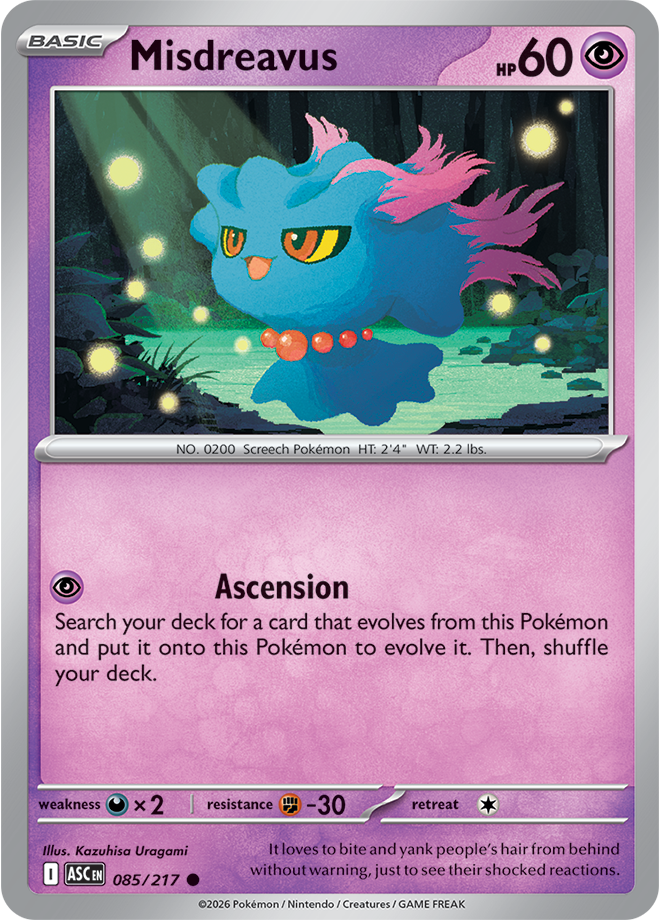 Pokémon TCG Misdreavus – ASC 085 Common Regular – EN