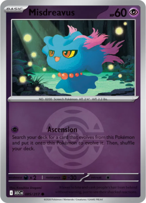 Pokémon TCG Misdreavus – ASC 085 Common Dusk Ball Pattern – EN