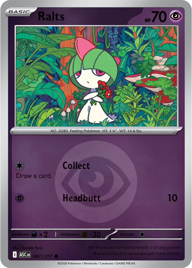 Pokémon TCG Ralts – ASC 087 Common Energy Symbol Pattern – EN