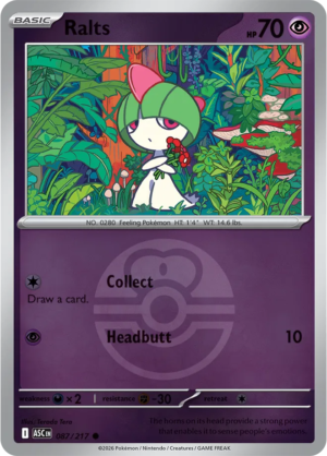 Pokémon TCG Ralts – ASC 087 Common Love Ball Pattern – EN
