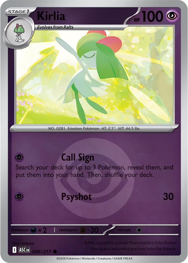 Pokémon TCG Kirlia – ASC 088 Common Energy Symbol Pattern – EN