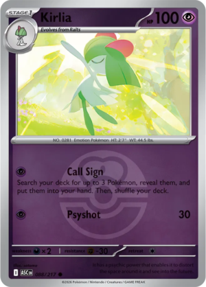 Pokémon TCG Kirlia – ASC 088 Common Love Ball Pattern – EN