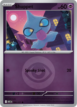 Pokémon TCG Shuppet – ASC 090 Common Energy Symbol Pattern – EN