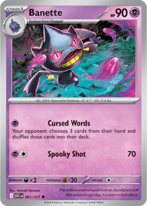 Pokémon TCG Banette – ASC 091 Uncommon Regular – EN