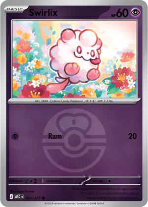 Pokémon TCG Swirlix – ASC 093 Common Love Ball Pattern – EN