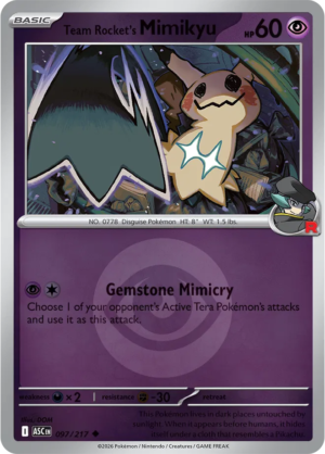 Pokémon TCG Team Rocket's Mimikyu – ASC 097 Uncommon Energy Symbol Pattern – EN
