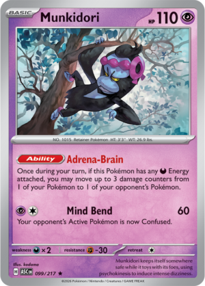 Pokémon TCG Munkidori – ASC 099 Rare Holofoil – EN