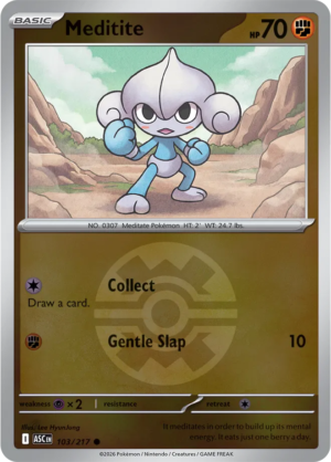 Pokémon TCG Meditite – ASC 103 Common Quick Ball Pattern – EN