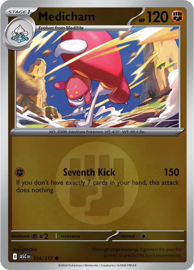 Pokémon TCG Medicham – ASC 104 Common Energy Symbol Pattern – EN
