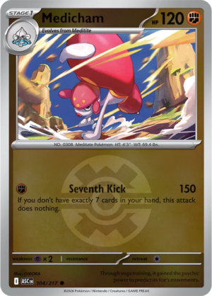 Pokémon TCG Medicham – ASC 104 Common Quick Ball Pattern – EN