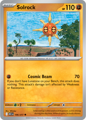 Pokémon TCG Solrock – ASC 106 Uncommon Regular – EN