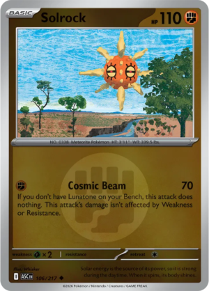 Pokémon TCG Solrock – ASC 106 Uncommon Energy Symbol Pattern – EN