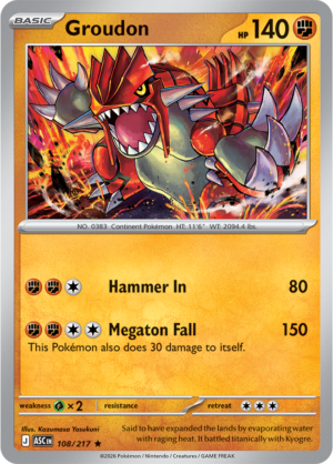 Pokémon TCG Groudon – ASC 108 Rare Holofoil – EN