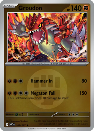 Pokémon TCG Groudon – ASC 108 Rare Energy Symbol Pattern – EN