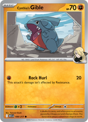 Pokémon TCG Cynthia's Gible – ASC 109 Common Regular – EN