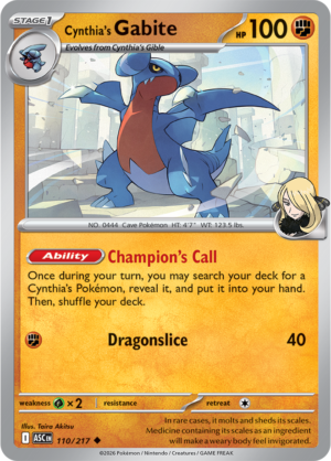 Pokémon TCG Cynthia's Gabite – ASC 110 Uncommon Regular – EN