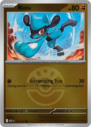 Pokémon TCG Riolu – ASC 112 Common Friend Ball Pattern – EN