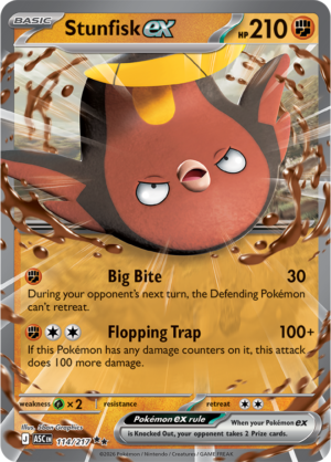 Pokémon TCG Stunfisk ex – ASC 114 Double Rare Holofoil – EN
