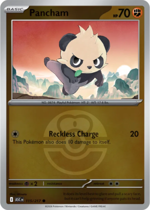 Pokémon TCG Pancham – ASC 115 Common Love Ball Pattern – EN