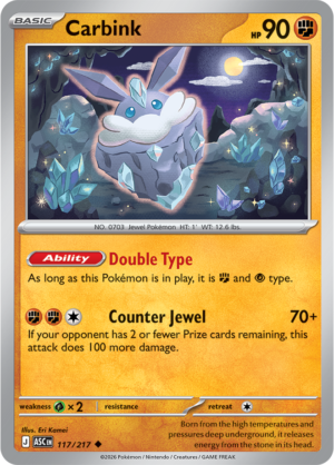 Pokémon TCG Carbink – ASC 117 Uncommon Regular – EN