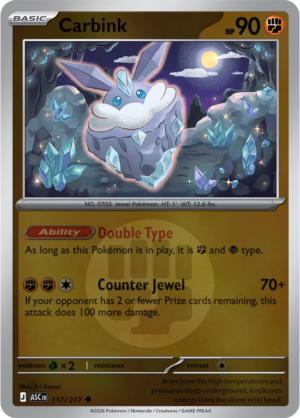 Pokémon TCG Carbink – ASC 117 Uncommon Energy Symbol Pattern – EN