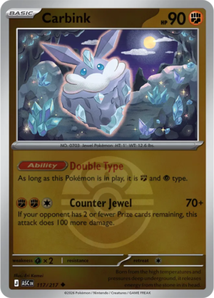 Pokémon TCG Carbink – ASC 117 Uncommon Love Ball Pattern – EN