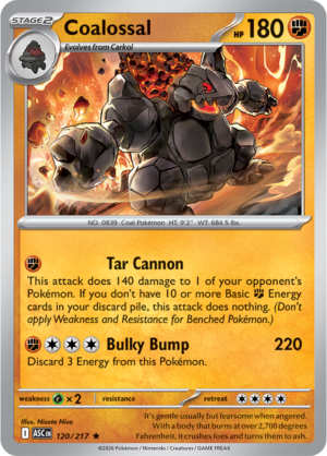 Pokémon TCG Coalossal – ASC 120 Rare Holofoil – EN