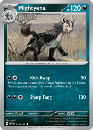 Pokémon TCG Mightyena – ASC 129 Uncommon Regular – EN