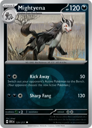 Pokémon TCG Mightyena – ASC 129 Uncommon Energy Symbol Pattern – EN