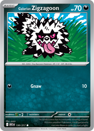 Pokémon TCG Galarian Zigzagoon – ASC 130 Common Regular – EN